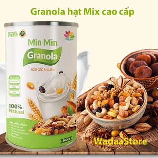 Ngũ cốc mix hạt và hoa qủa sấy cao cấp min min - granola ăn liền min min - ngũ cốc mẹ bầu