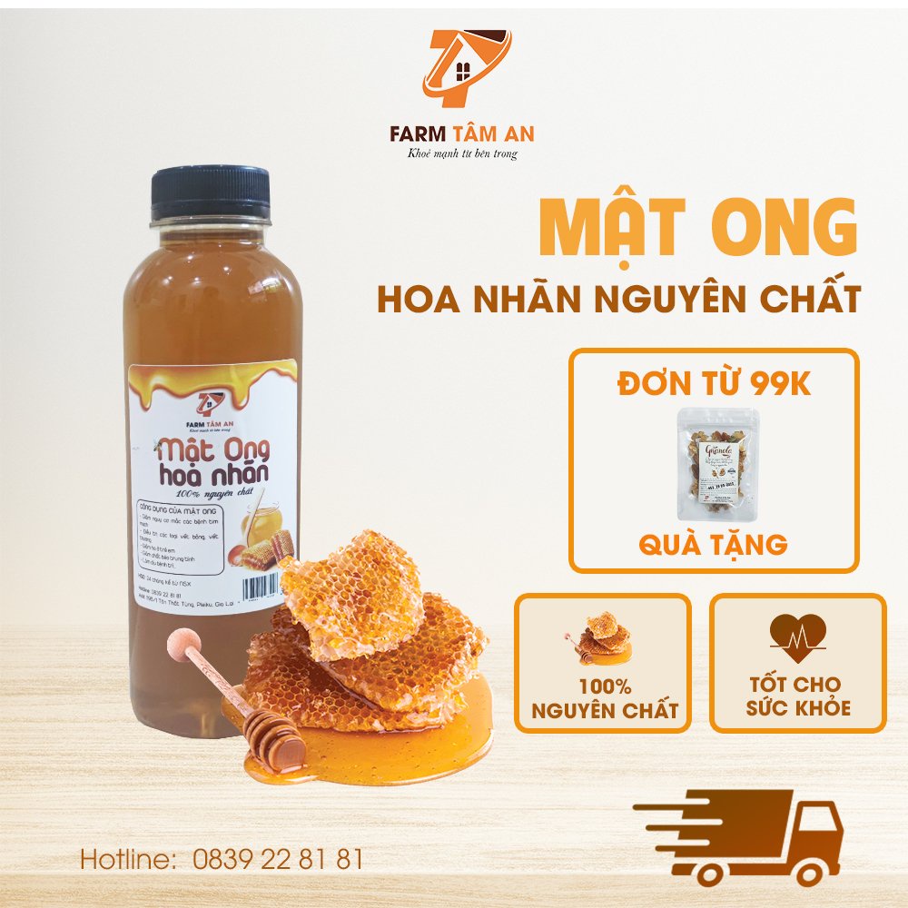 Mật ong rừng nguyên chất hoa nhãn Farm Tâm An 700g-1400g, Mật ong ...