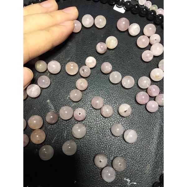 Hạt đá thach anh Hồng Rose Quartz 8-9mm