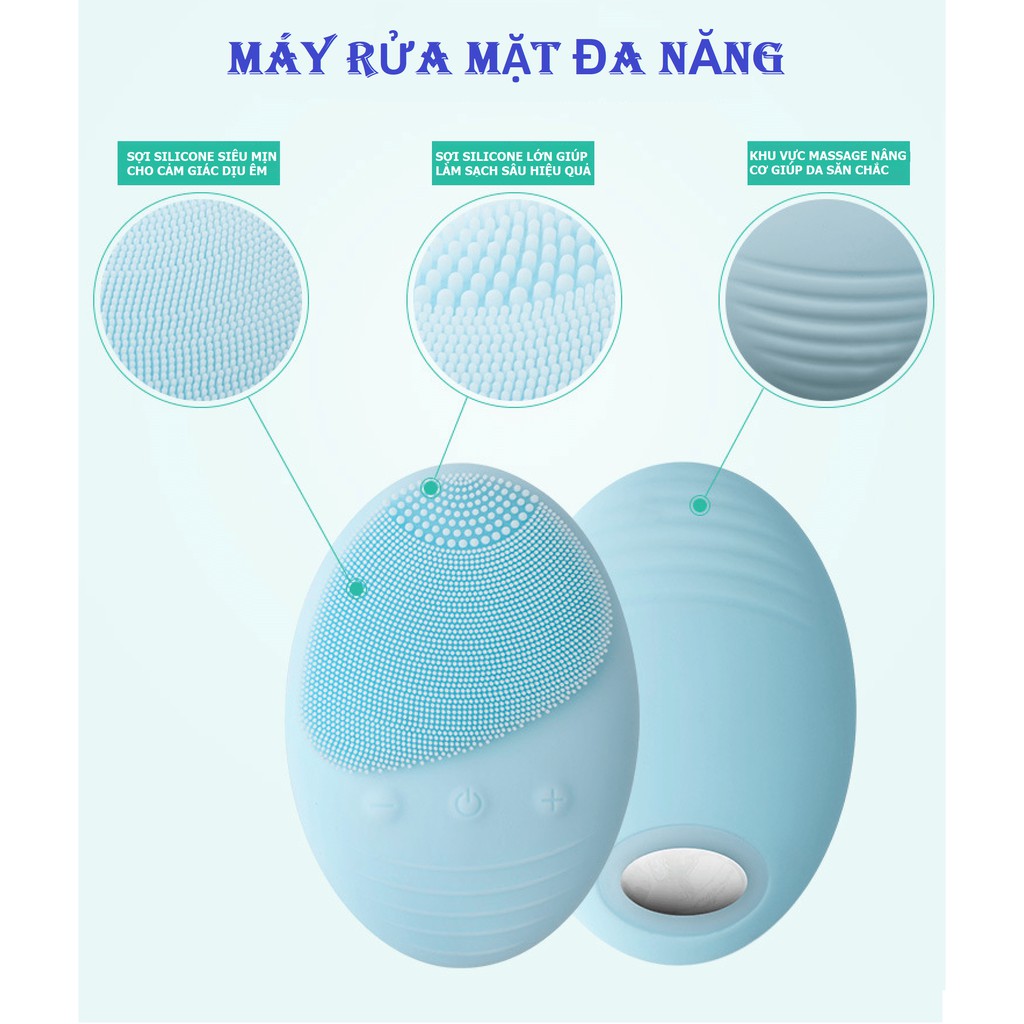 Máy Rửa Mặt Chính Hãng AIKEDILI FACIAL SILICONE CLEANSING LIGHT THERAPHY + QUÀ TẶNG