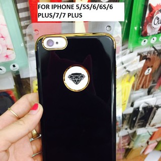[Mã ELHAJULY giảm 6% đơn 50K] ốp lưng đen bóng mạ 2 đầu iphone 7 plus