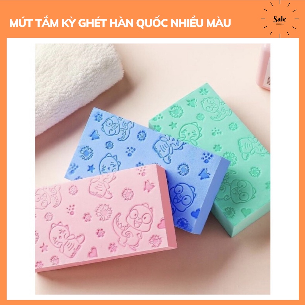 Mút tắm kì ghét Hàn Quốc nhiều màu dễ thương - Bông Tắm Bọt Biển Kì Ghét Tẩy Da Chết Siêu Sạch