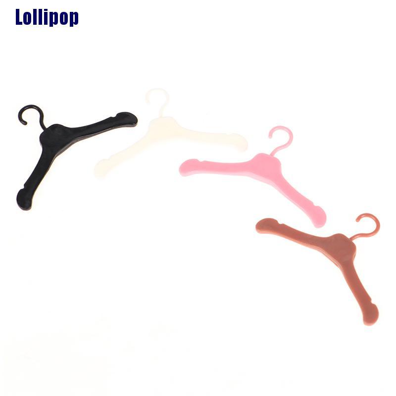 Set 10 móc treo quần áo mini bằng nhựa dễ thương nhiều màu tùy chọn