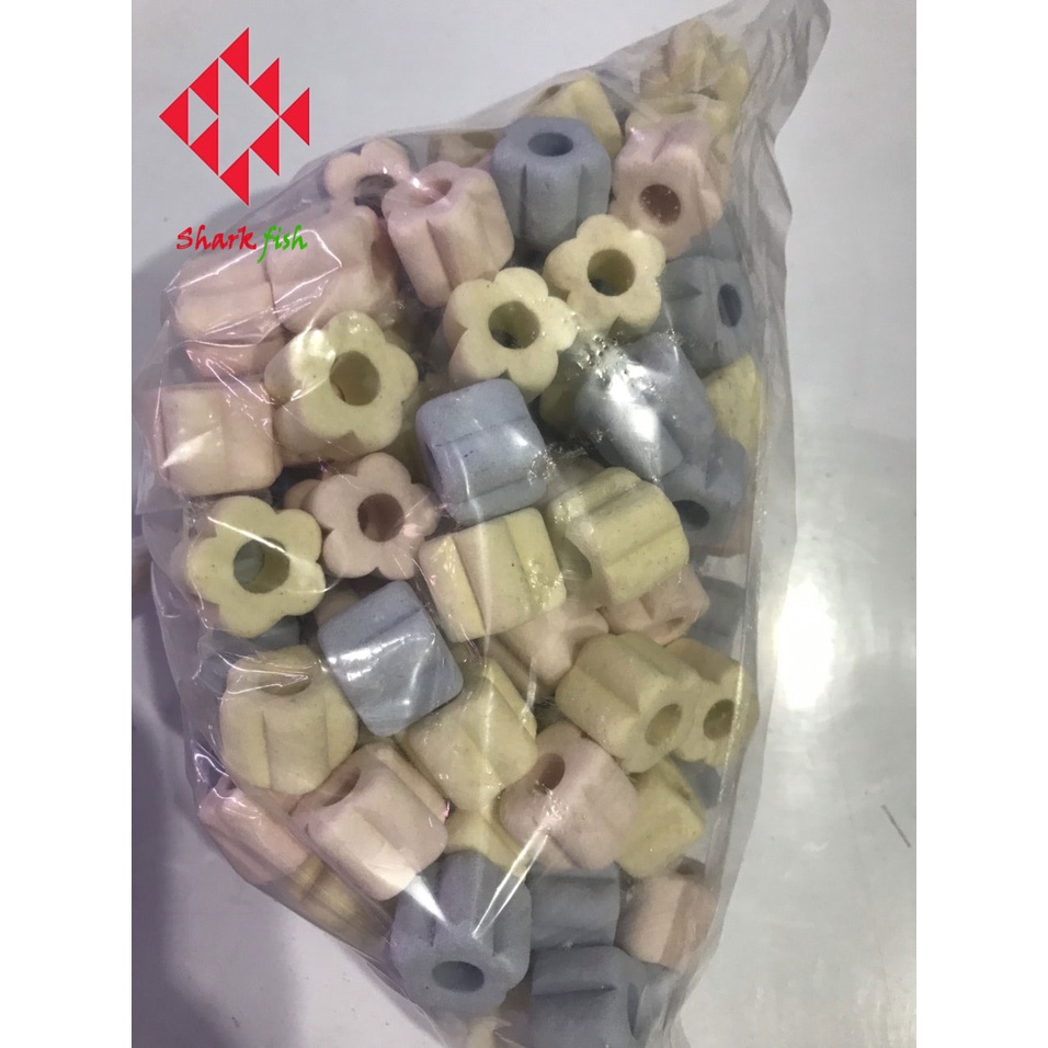 Sứ hoa mận lọc nước hồ cá cảnh- sứ lọc nước bịch 0,5 kí và 1 kí, vật liệu lọc nước hồ cá giá rẻ