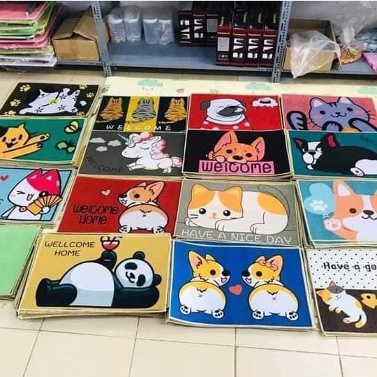 Thảm Nỉ Lau Chân 3D (Hoa văn, cảnh vật, hình thú,..)