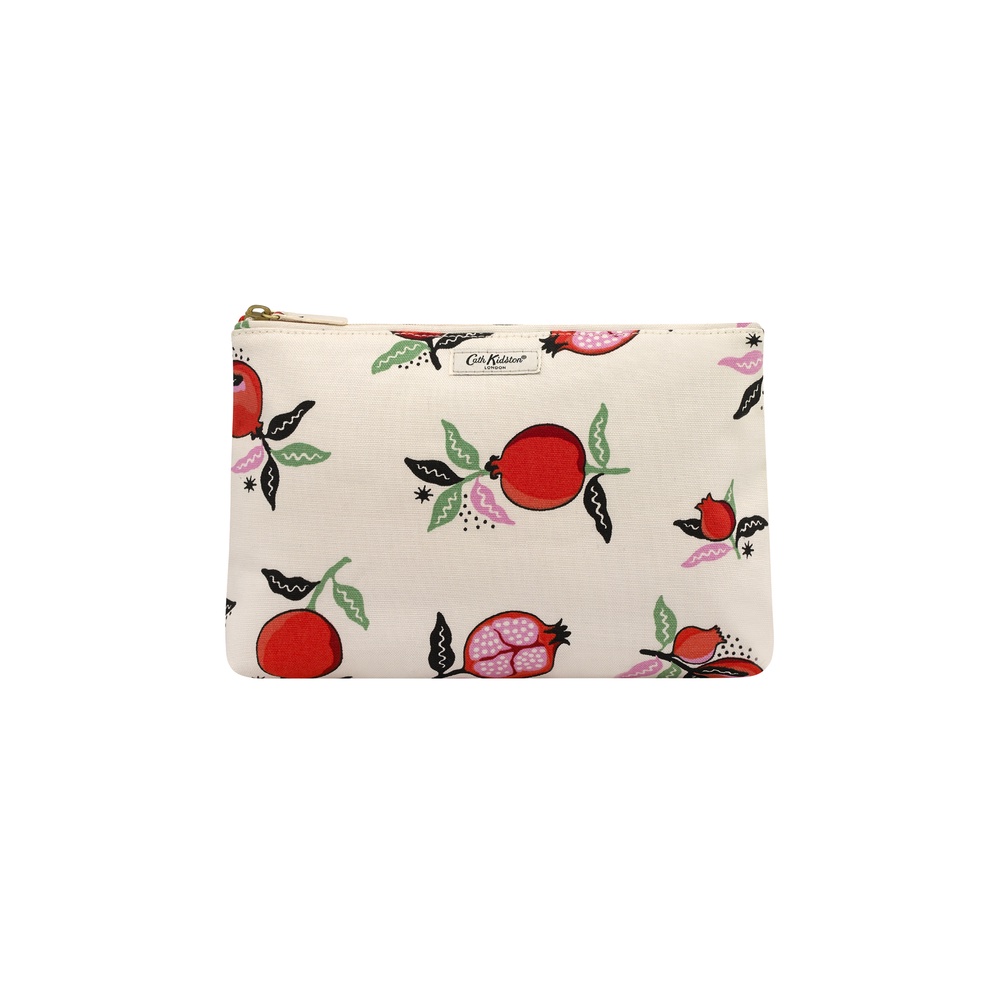Cath Kidston - Túi đựng mỹ phẩm/Zip Cosmetic Bag - Pomegranate - Cream -1049602