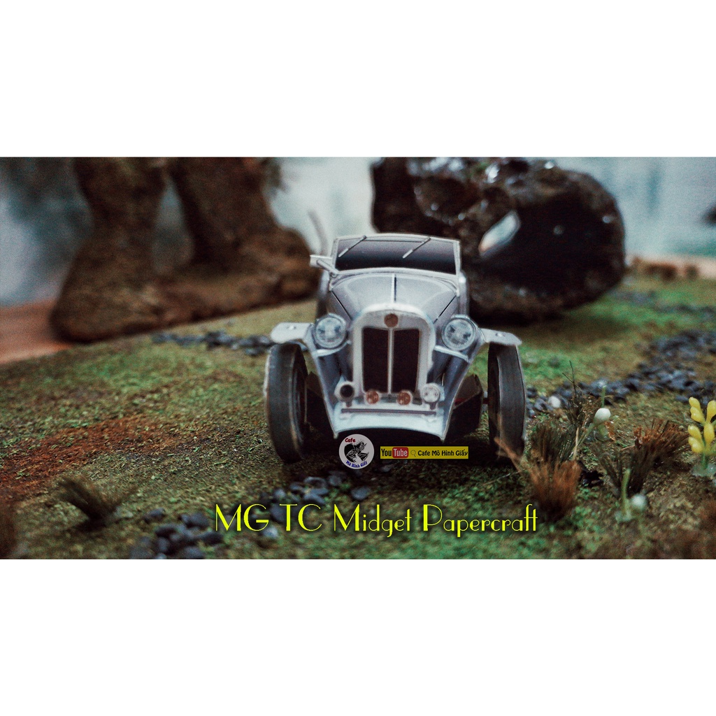 Mô hình giấy xe hơi cổ điển MG TC Midget Papercraft