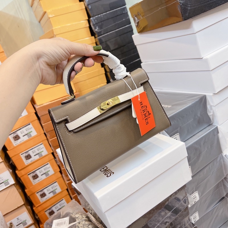 Túi H 22cmkèm ổ khoá phối màu