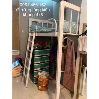 Giường tầng 1 kiểu đẹp - tiện dụng - khung vuông 4x8 chắc chắn