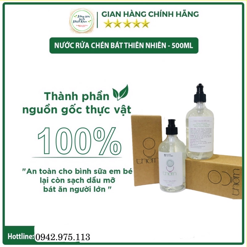 Nước Rửa Chén Bát Hữu Cơ Tám 8 Thơm 500ml-  HTX Sinh Dược, 100% từ thiên nhiên