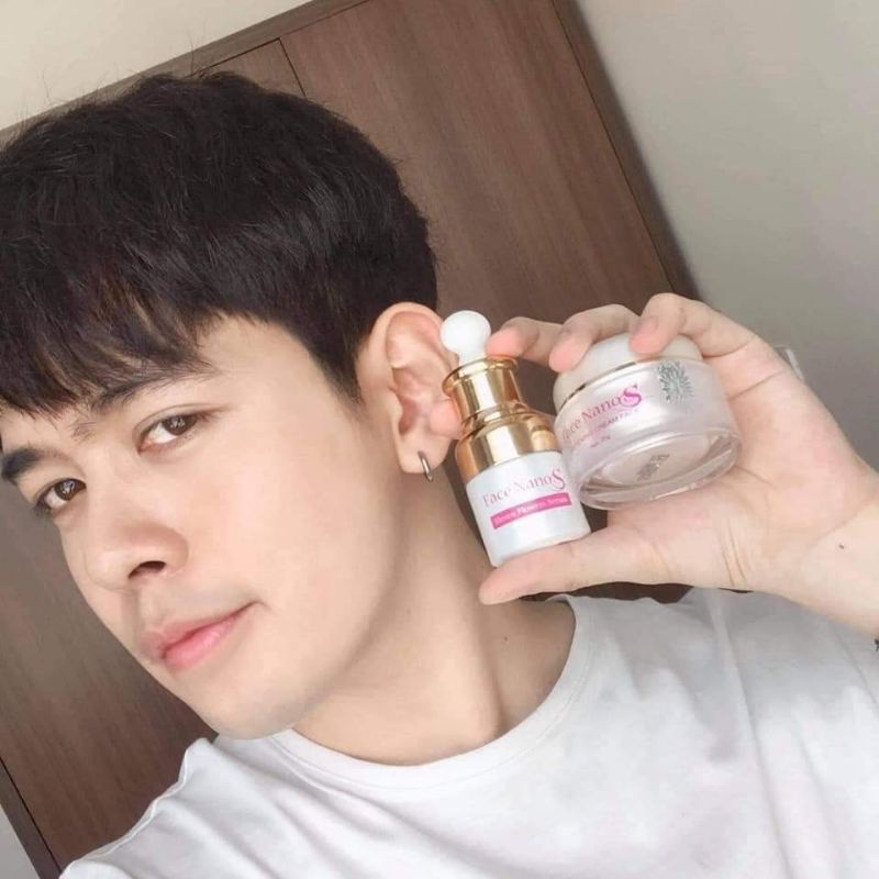 Bộ đôi dưỡng trắng ngày và đêm Sắc Hồng Face Nano S - se lỗ chân lông - tổng hợp collagen - chống oxy hoá