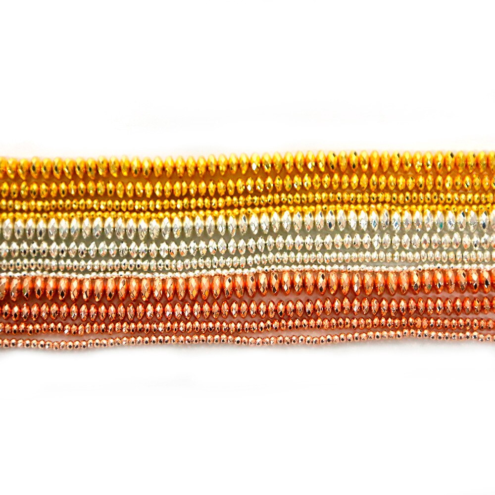 Chuỗi hạt đá hematite tự nhiên màu đen size 3mm 4mm 6mm 8mm làm trang sức diy