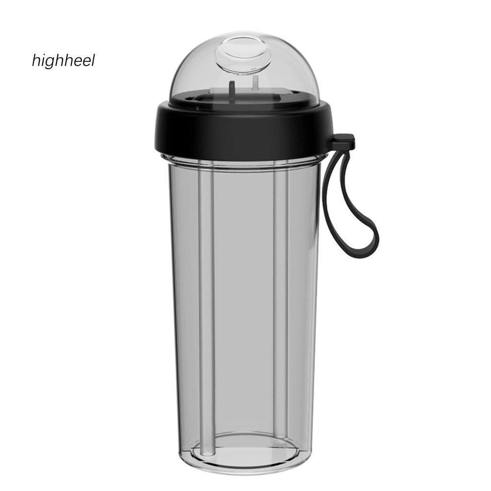 Bình nước di động 420/600ml chia 2 ngăn với hai ống hút dành cho cặp đôi | BigBuy360 - bigbuy360.vn