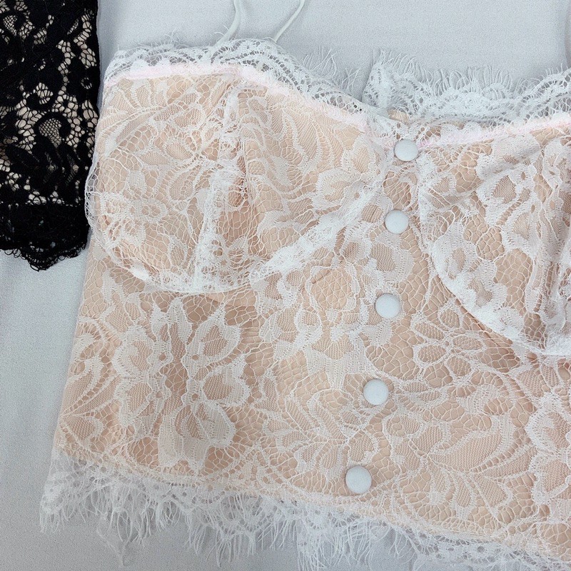 áo hai dây ren phối nút bọc thời trang sexy quyến rũ  UK