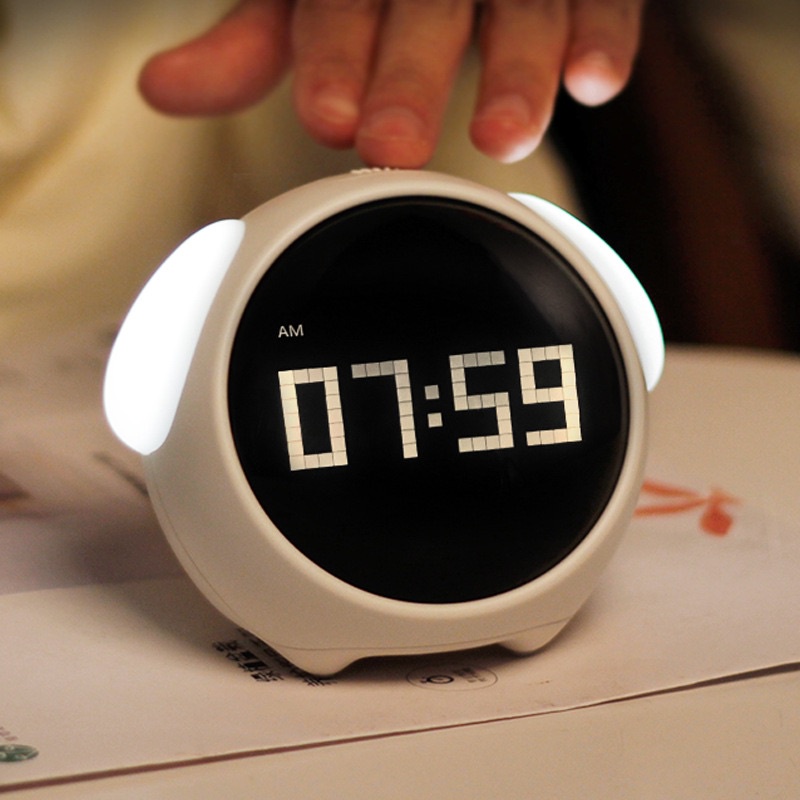 MÀU TRẮNG  Đồng hồ cảm xúc emoji Emoji Alarm Clock, báo thức kết hợp đèn