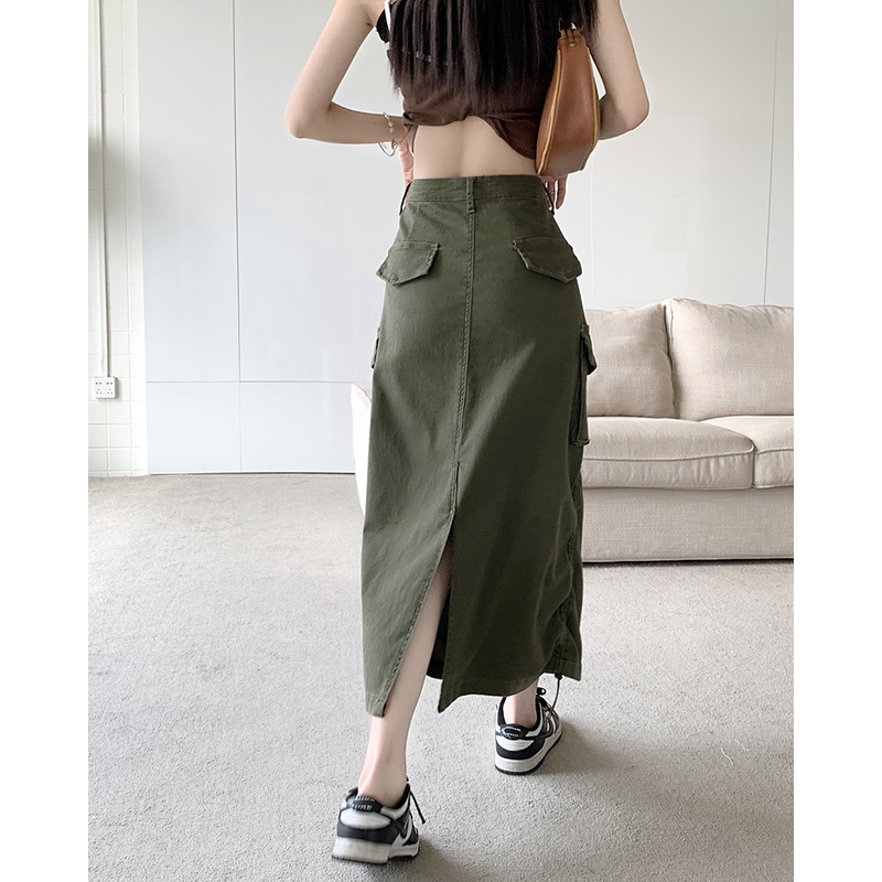 Chân Váy Chữ a Lưng Cao Phối Dây Rút Thời Trang vintage Hàn Quốc