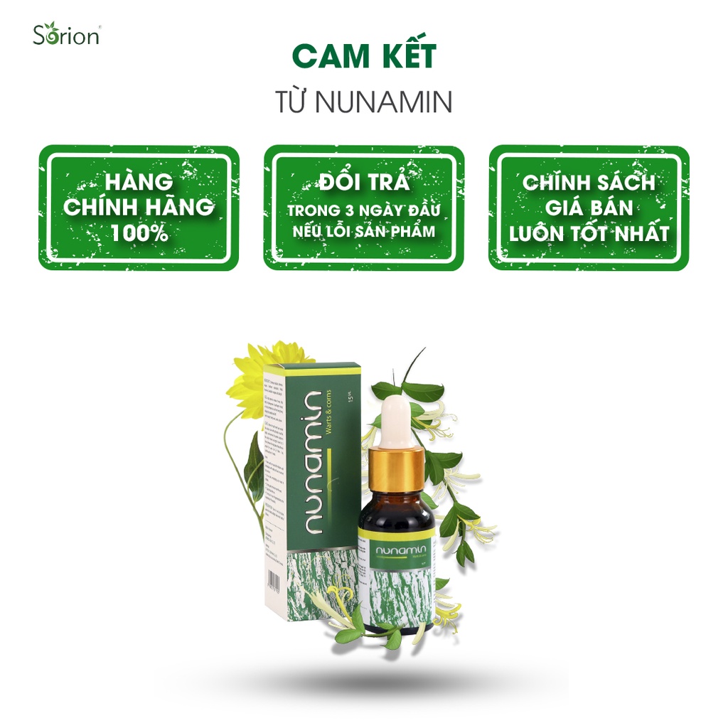 Nunamin Serum 15ML - Cho da Mụn cóc, Mụn cơm, Mắt cá chân, Chai chân, Mụn thịt, Mụn ruồi chiết suất từ thảo mộc Việt