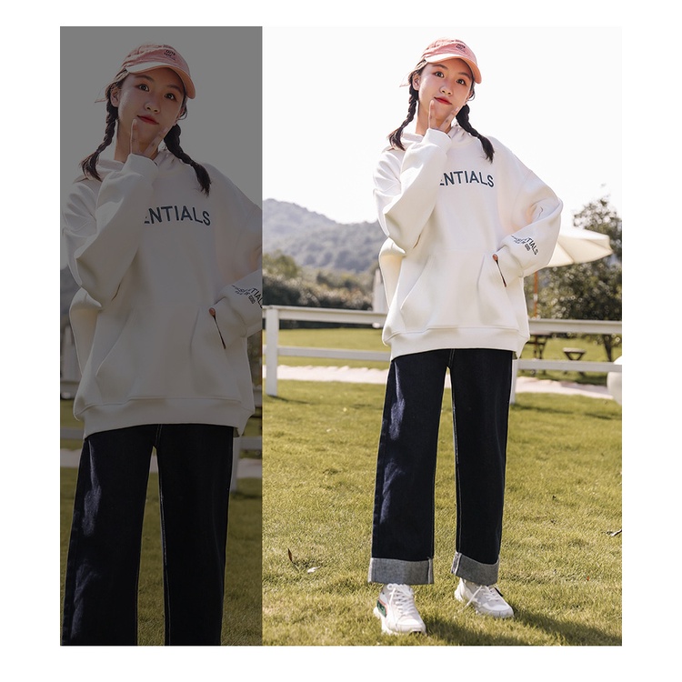 Áo hoodie nữ form rộng dày giá rẻ cute có mũ Mianhee4teen - áo khoác nỉ hoodie ESSENTIALS UNISEX freesize 40-70kg KNN33 | BigBuy360 - bigbuy360.vn