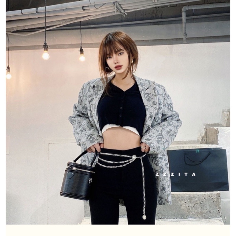 Đai váy áo xích vàng kim loại, thắt lưng nữ - Dây nịt, belt xích thả eo hàn quốc