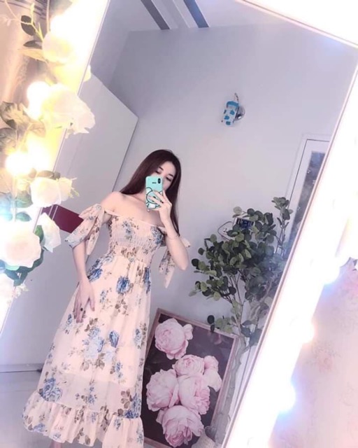 Đầm maxi ống 2 dây cột nơ siêu xinh (hình thật+video) | BigBuy360 - bigbuy360.vn