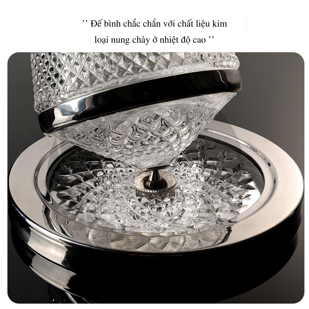 Bình Đựng Rượu, Bình Thở Rượu Vang, Bình Rót Rượu Vang Decanter Pha Lê Quả Dứa GDS Quà Tặng Cao Cấp