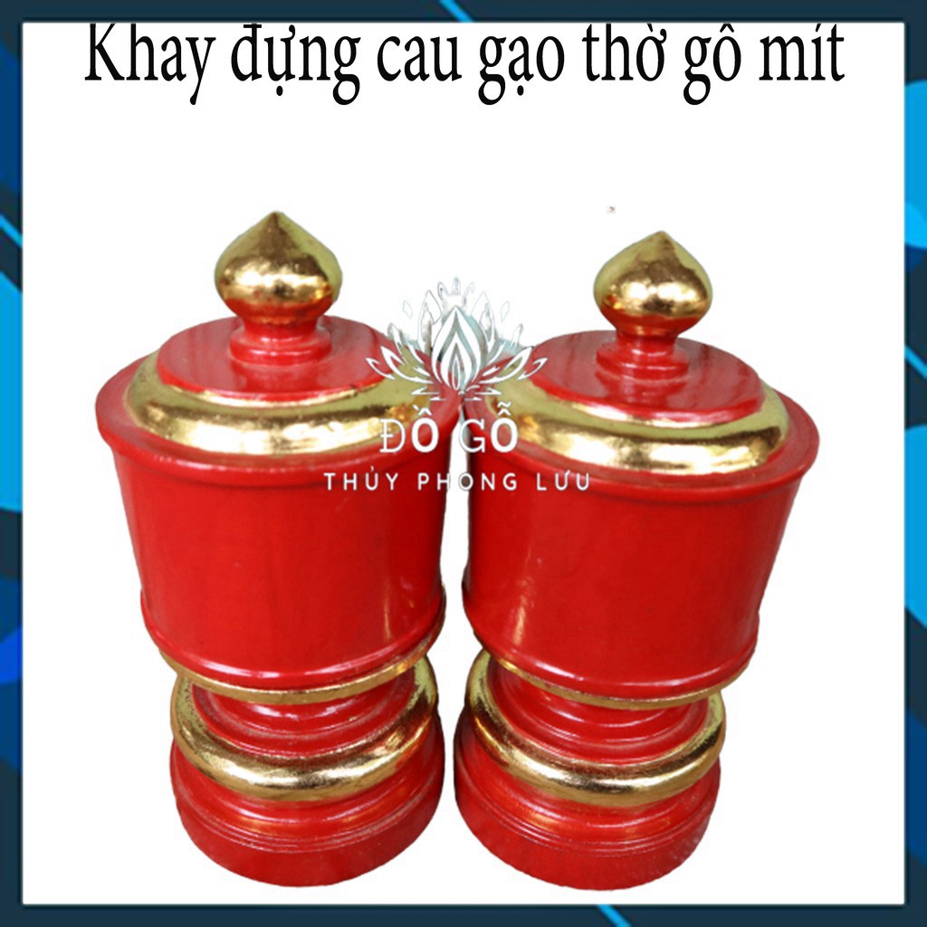 Khay cau - khay gạo gỗ mít - đài thờ gia tiên cao cấp sang trọng