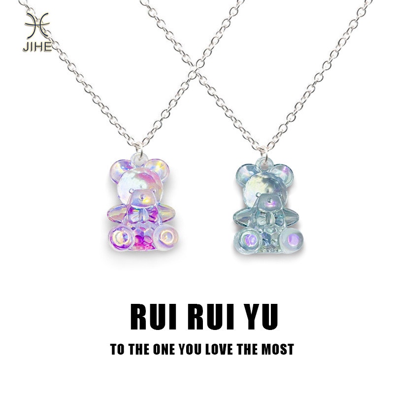 【JIHE】Vòng cổ Phối Mặt Hình Gấu Bằng Acrylic Dễ Thương
