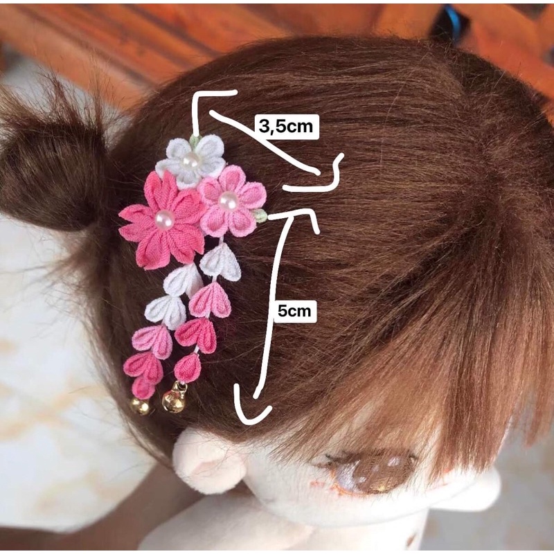 Phụ kiện tóc doll không thuộc tính- cho búp bê BJD hoa Kanzashi Nhật Bản8