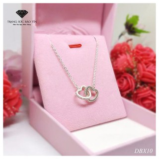 Dây Chuyền Bạc Nữ Trái Tim Đôi - Bảo Tín