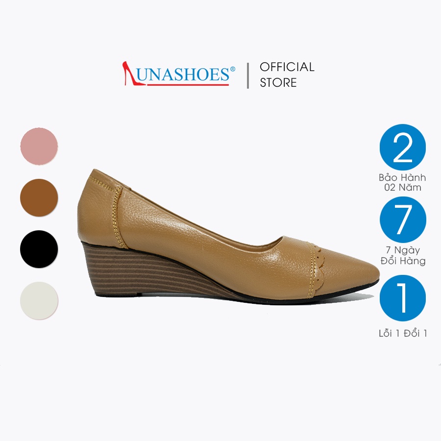 Giày Đế Xuồng nữ 5p da bò mềm êm chân LUNASHOES 2516 giầy Mũi Nhọn HÀNG CAO CẤP bảo hành 2 năm