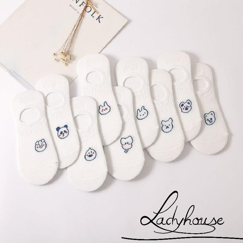 Vớ Ngắn Tới Mắt Cá Chống Trượt In Họa Tiết Động Vật Hoạt Hình Dễ Thương Cho Nữ