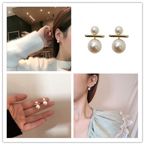 Bông Tai Mạ Bạc 925 Đính Ngọc Trai Phong Cách Thanh Lịch Thời Trang Cho Nữ