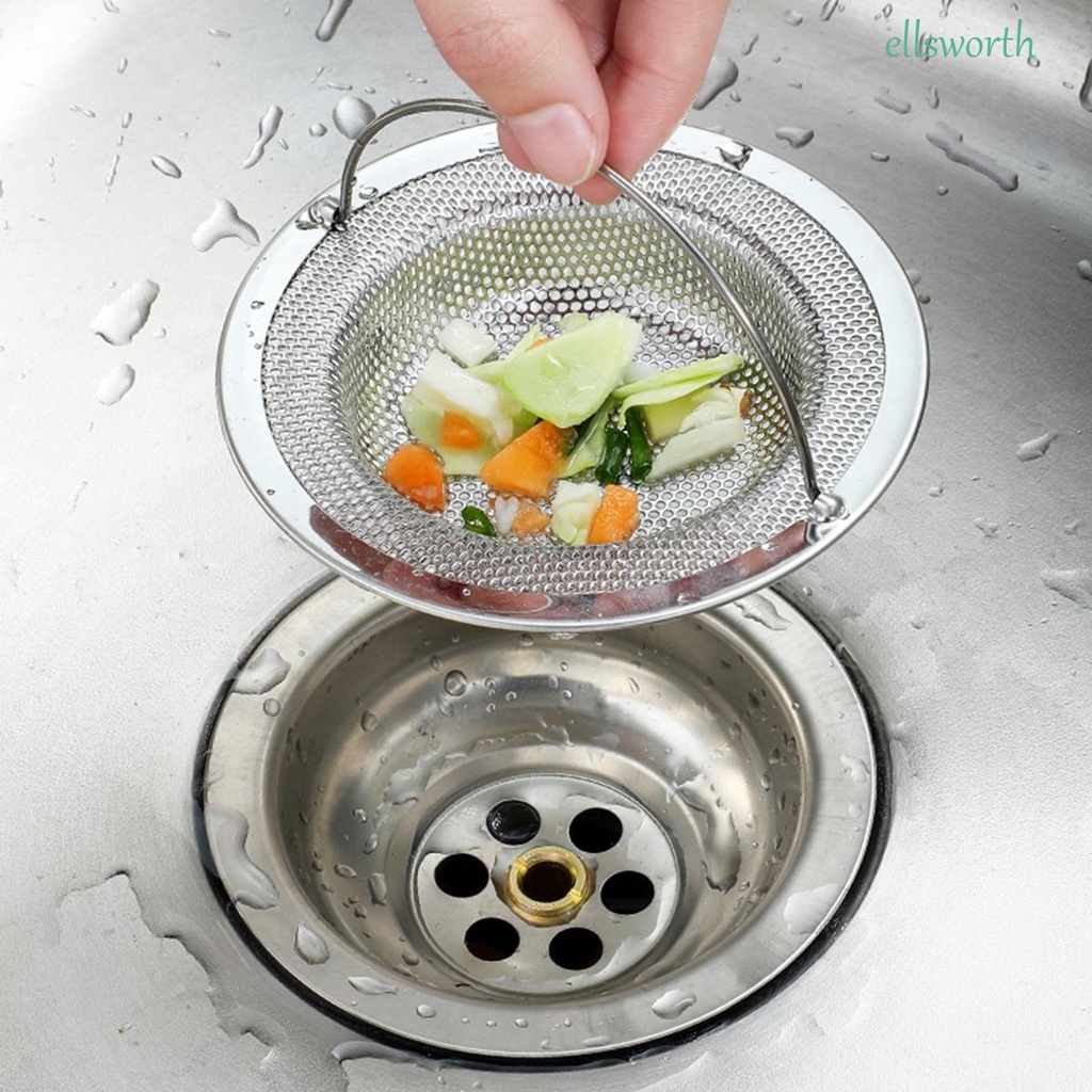 Lưới lọc rác bồn rửa chén/ bồn tắm bằng thép không gỉ có tay cầm tiện dụng cho nhà bếp/ nhà tắm