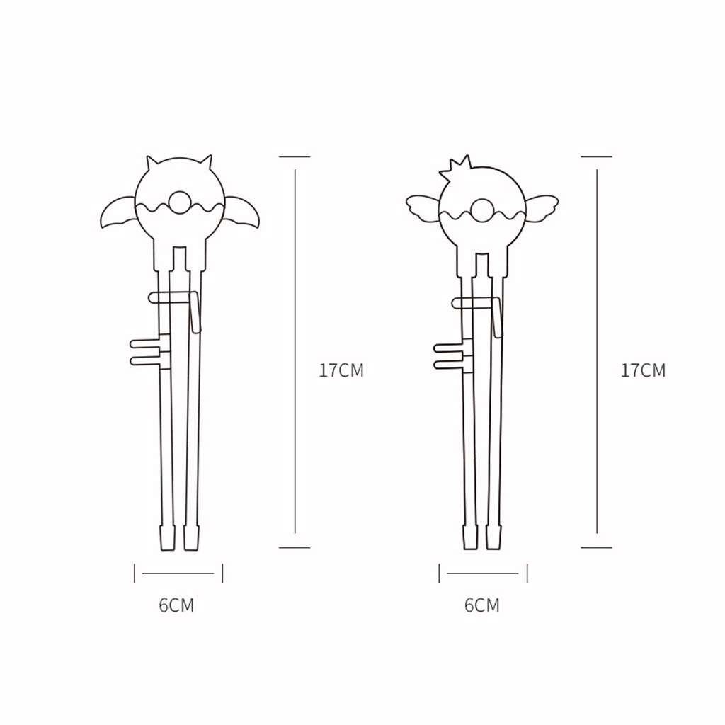 Đũa tập ăn, đũa tập gắp xỏ ngón hình gấu cho bé thuận tay phải
