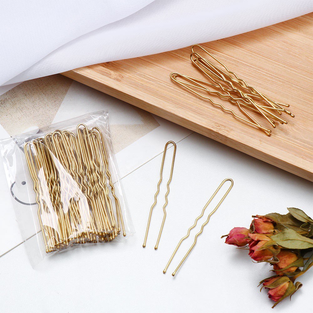 (Hàng Mới Về) Set 50 Kẹp Tăm Hình Chữ U Bằng Kim Loại Nhiều Màu Sắc Dùng Để Tạo Kiểu Tóc Tiện Dụng