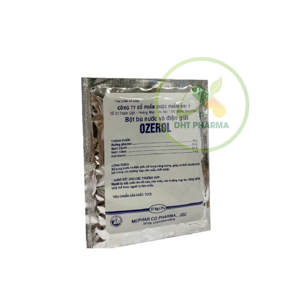 Bù nước, bù điện giải Ozerol trắng Đại Y - bịch 50 gói