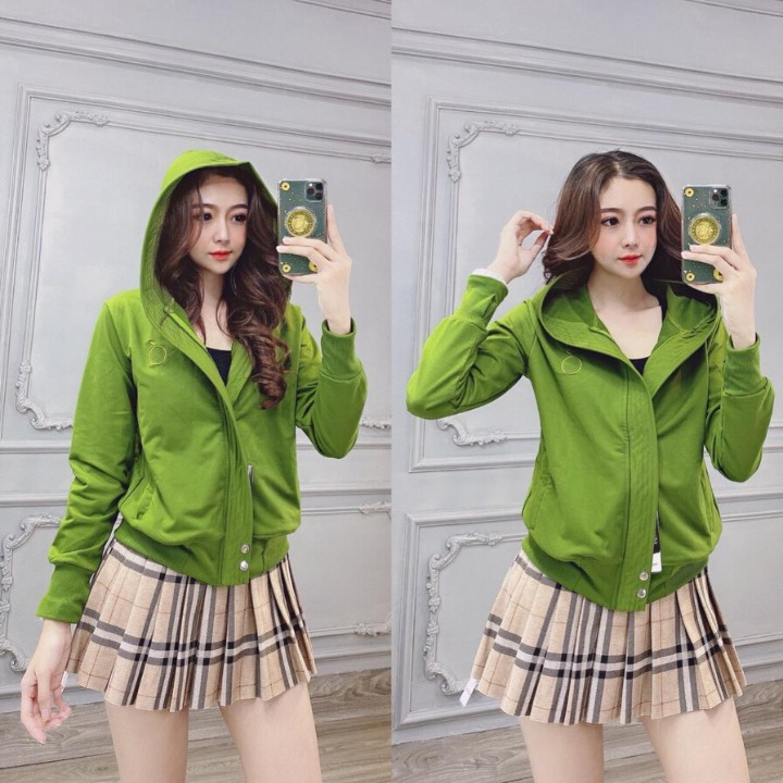 Áo Khoác Thun Cotton Nữ Cao Cấp Form Dài Nẹp Khóa Kéo Thời Trang mẫu Mới 2020_Hàng Có sẵn | BigBuy360 - bigbuy360.vn