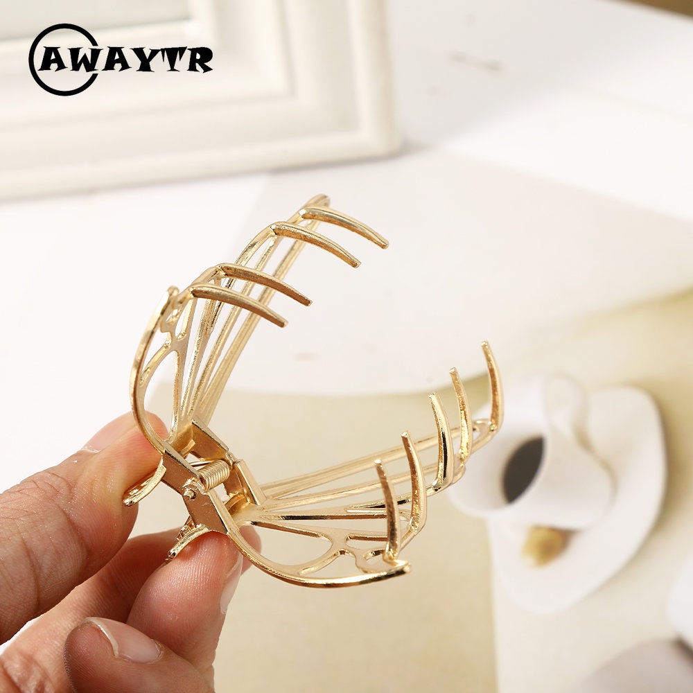 Kẹp Tóc Hình Bướm Bằng Hợp Kim Đính Đá Màu Hổ Phách Xanh Dương Thời Trang Phong Cách Hàn Quốc