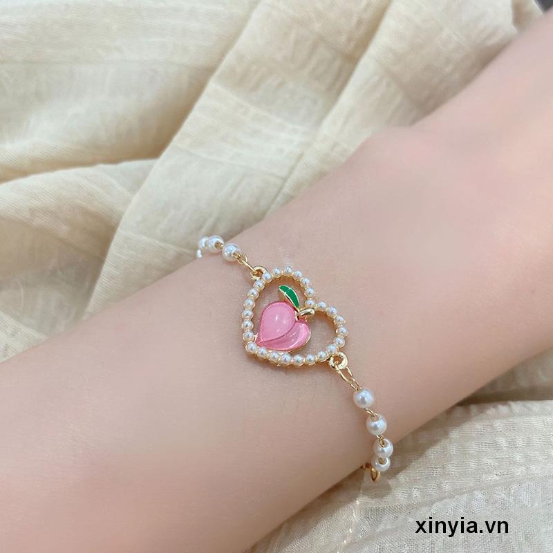 Thiết kế thời trang Vòng tay đào của phụ nữ Hạt đầy màu sắc