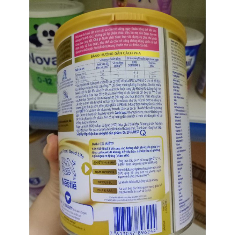 Sữa Nan Supreme số 2 Cho Trẻ dị ứng đạm sữa bò 6-24 Tháng, 800g