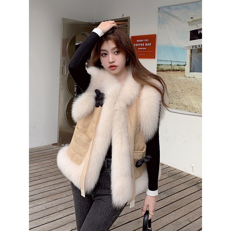 Áo Khoác Lông Cáo Không Tay Thời Trang Mùa Đông Mới 2022 Dành Cho Nữ
