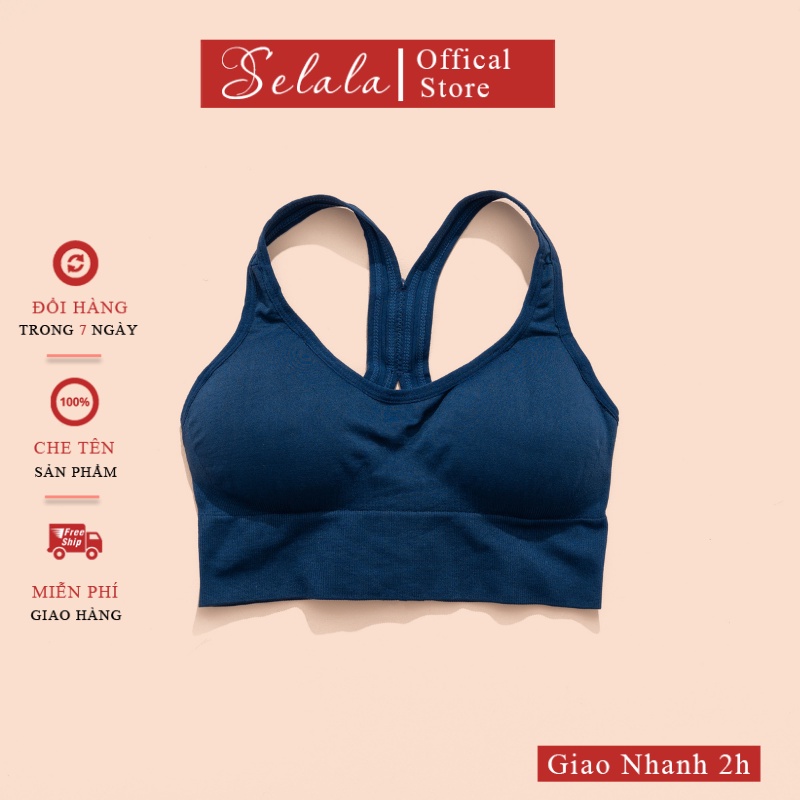 Áo Bra Tập Gym Yoga Selala Cotton Siêu Thấm Hút Siêu Co Giãn Đệm Mỏng Thoải Mái AGY11