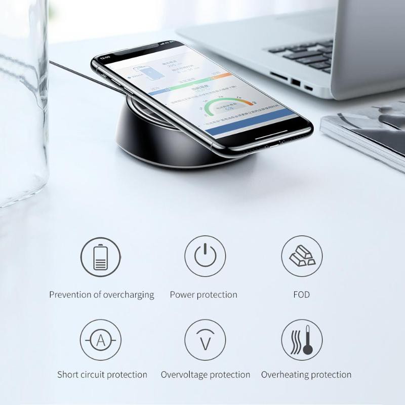 Sạc không dây đa năng Baseus 2 trong 1 10W cho iPhone Samsung Xiaomi