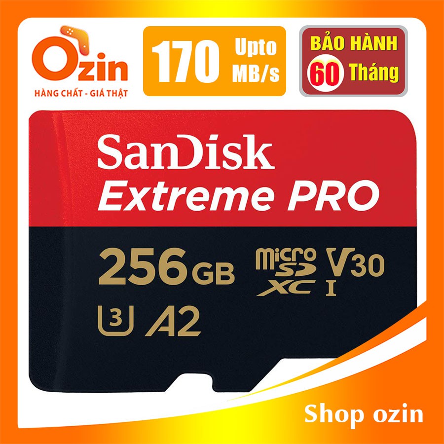 [RẺ VÔ ĐỊCH] Thẻ nhớ Micro SD Sandisk Extreme PRO A2 256GB 128GB 64GB U3 4K 170MB/s | BigBuy360 - bigbuy360.vn