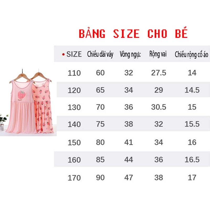 15-50kg Đầm cotton lạnh ,váy cotton sát nách cho bé gái - Chính hãng Mamdadkids