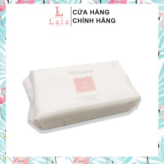 Khăn Giấy Tẩy Trang WEILAIYA (100 miếng) - 100% Cotton thiên nhiên, siêu dai, siêu mềm mại