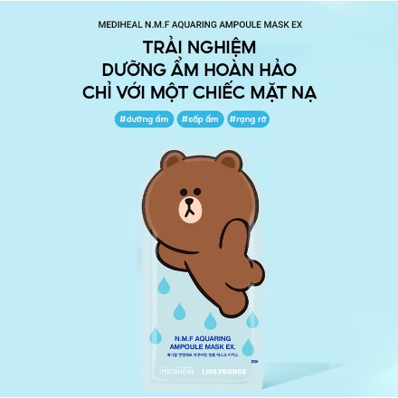 Hộp 10 mặt nạ giấy Mediheal Line Friends &amp; N.M.F Aquaring