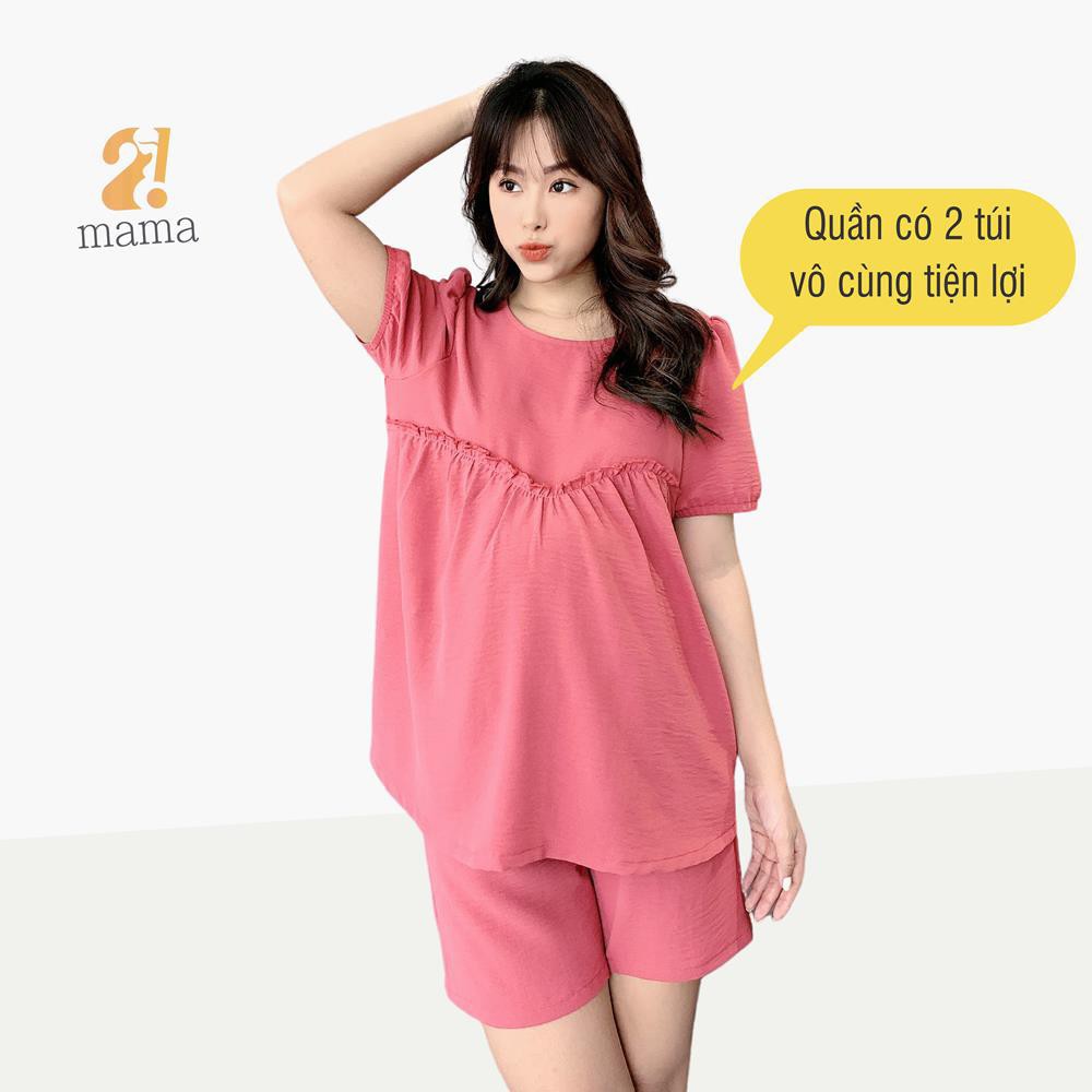 Đồ bộ bầu sau sinh  BAU FASHION - SHOP MEVABE.G18: dáng lửng cao cấp mặc nhà mùa hè V04