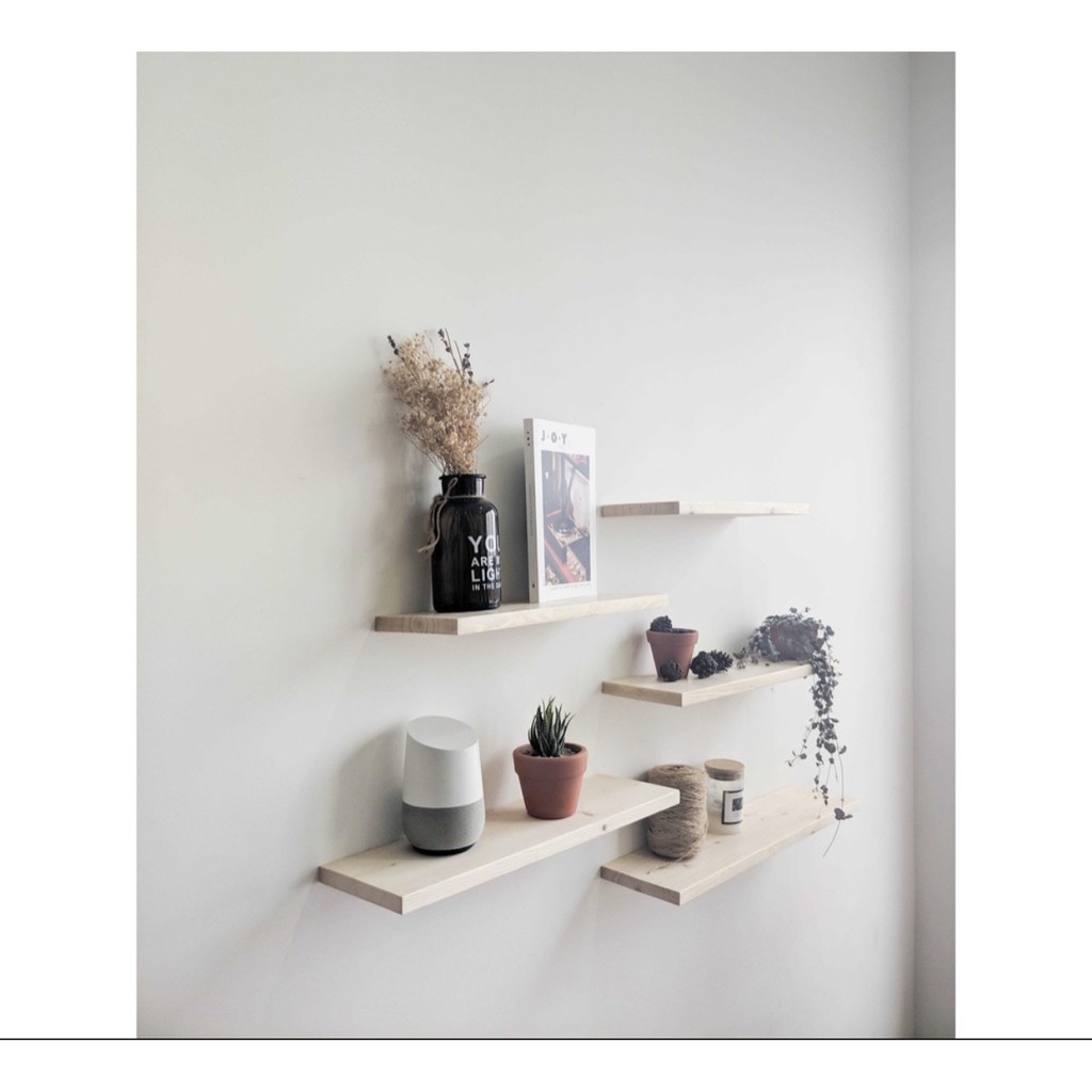 Bộ kệ gỗ treo tường thanh ngang rộng 15cm [ Rẻ Vô Địch ] Giá gắn tường decor trang trí nhà cửa bền đẹp
