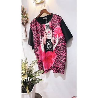 áo thun thái unisex bigsize[da beo hồng KY35
